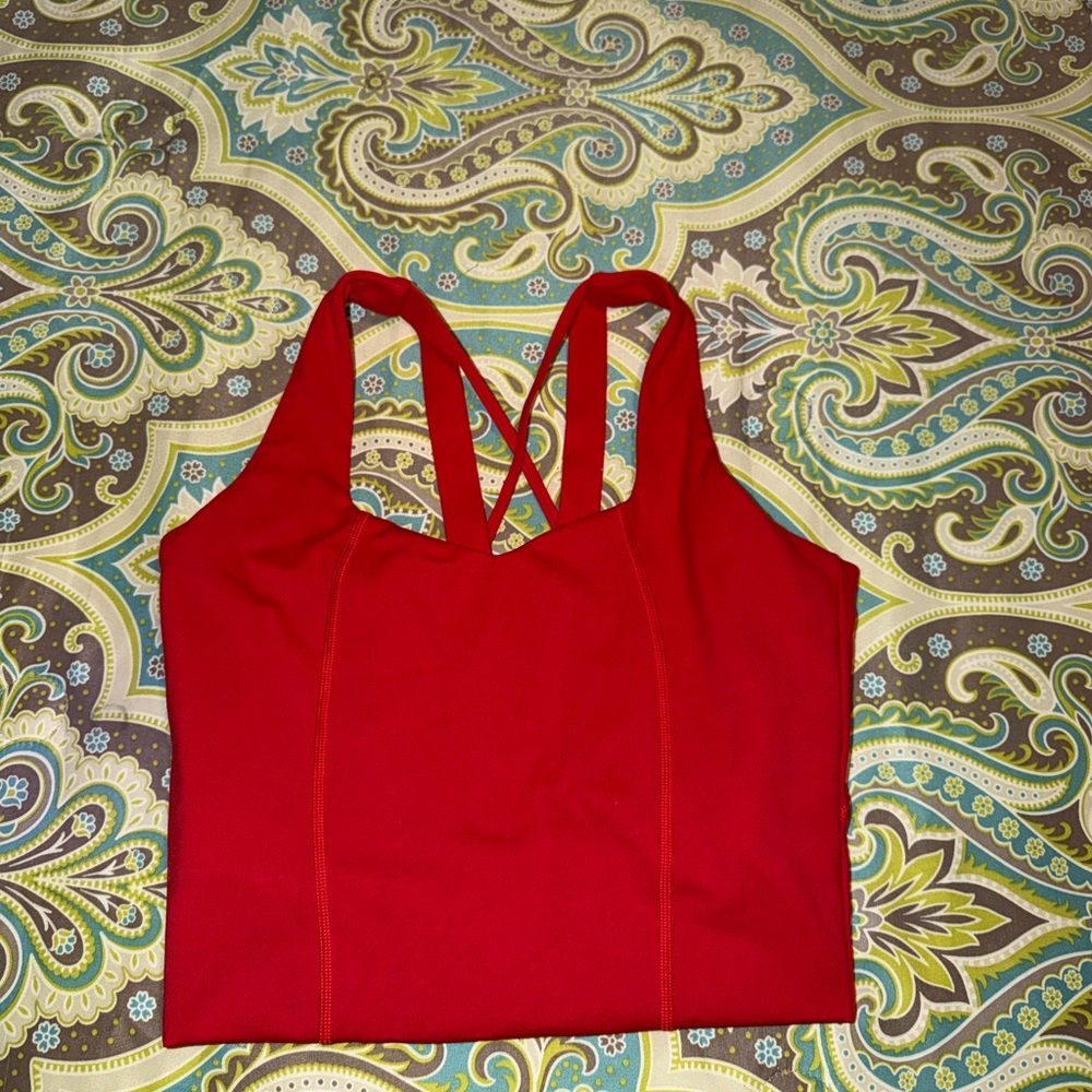 Red Strappy Sports Tank